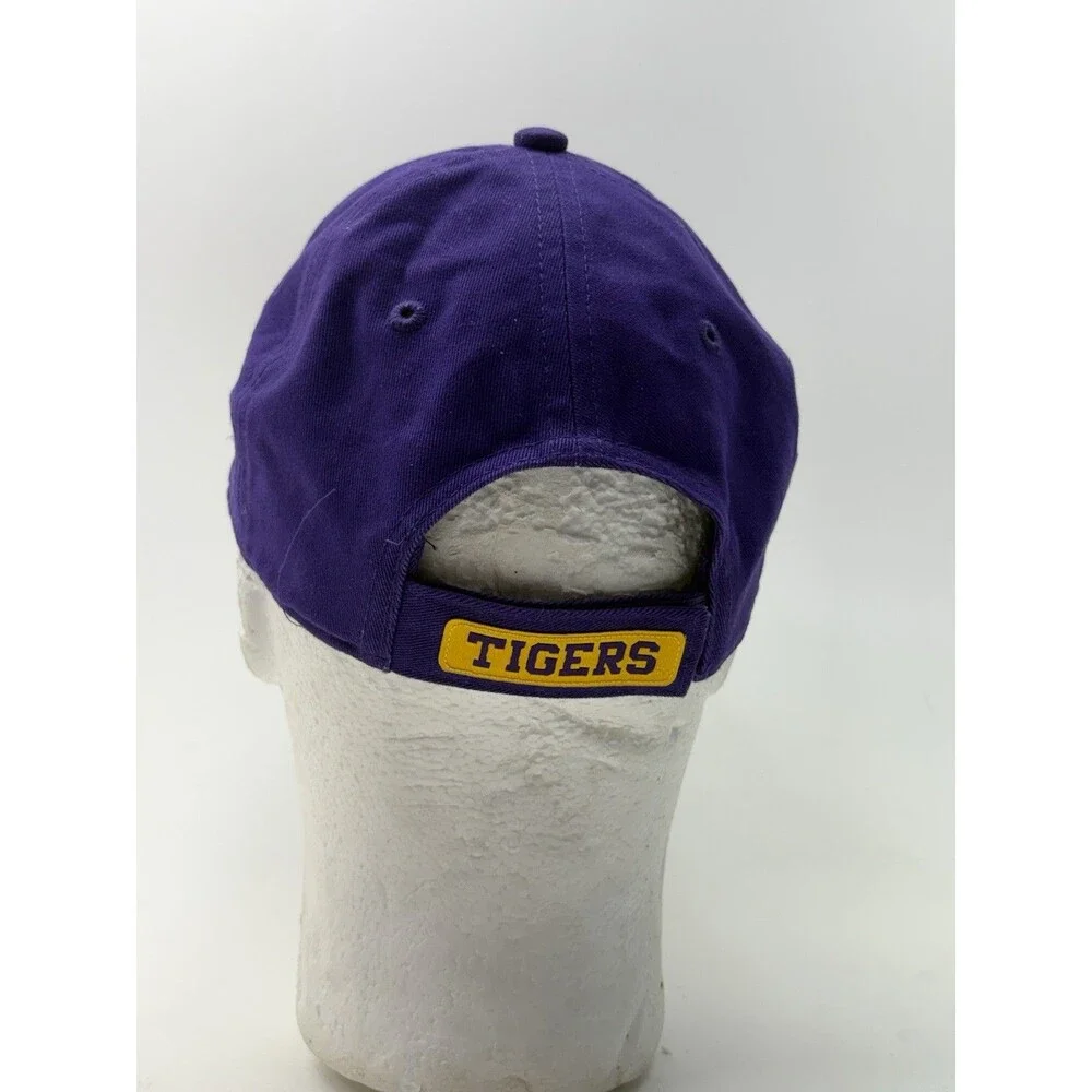 Vintage LSU Tigers Hat Cap Strap Back Mens Purple NCAA Football Nike Dri Fit